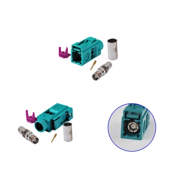 Superbat RF Fakra Z crimp Jack Female Connector Waterblue /5021 Neutral coding for cable LMR195,RG58