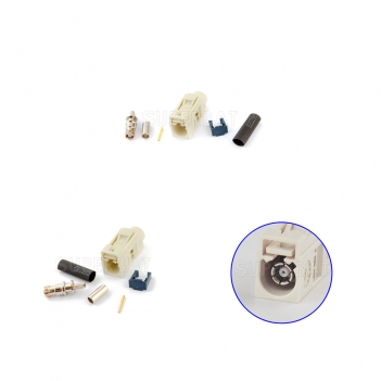 Superbat Connector Fakra B 9001 White SMB female jack crimp for RG174 RG316 cable Radio