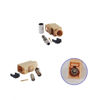 Fakra crimp Jack connector Code I- Beige for Bluetooth for RG58 LMR195 Cable