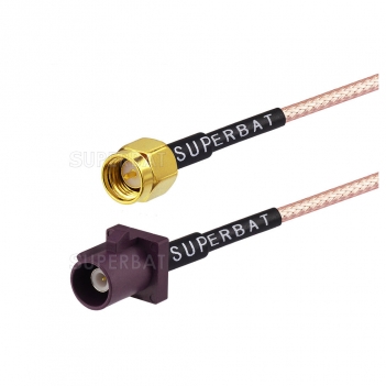 FAKRA D purple plug to SMA male RG316 pigtail cable