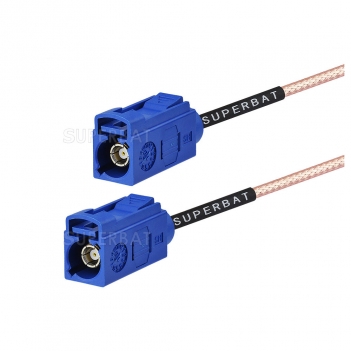 Blue FAKRA C Jack to FAKRA C Jack Cable Using RG316 Coax