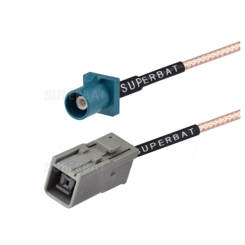FAKRA Z waterblue Male connector to GT5-IS female extension cable neutral coding