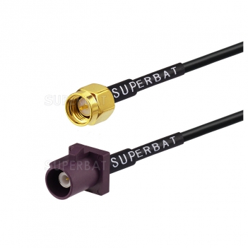 SMA Male Plug to D type FAKRA Male RG174 Coax Pigtail Cable Assembly