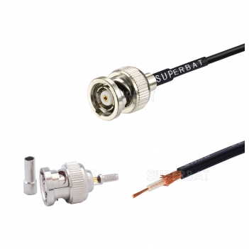 RP-BNC straight jack custom coaxial cable assembly for RG-174