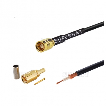 Straight male plug SMB connector for RG-174 custom cable assembly