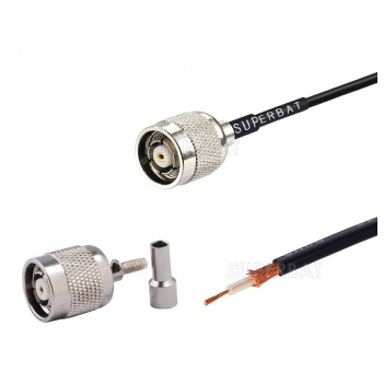 Coaxial RP-TNC,straight jack connector for RG-174 custom cable assembly