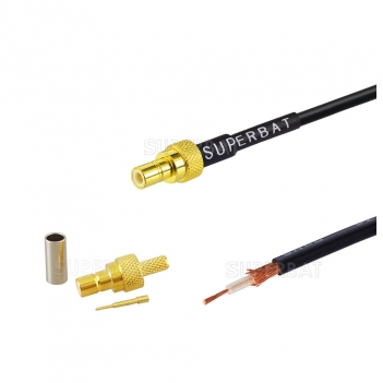 SMB straight jack connector for RG-174 custom cable assembly