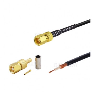 New products straight plug SMC connector custom coaxial cable assembly