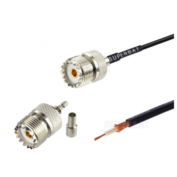 Coaxial straight jack UHF connector for RG-174 cable