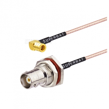 Jumper BNC jack bulkhead o-ring to SMB Male right angle Cable Using RG316