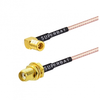 Female SMA to male SMB right angle connector for RG316 custom cable assembly