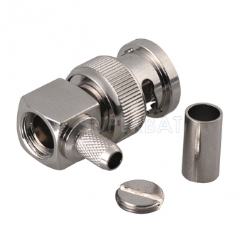 BNC Plug Male Connector Right Angle Crimp LMR-195