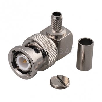 BNC Plug Male Connector Right Angle Crimp LMR-195