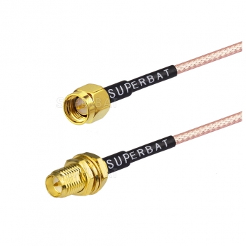 Straight SMA male to Bulkhead RP-SMA female custom cable assembly for RG316