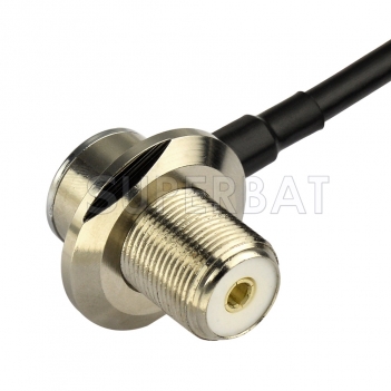 RF coaxial UHF Male PL259 to UHF Female SO-239 Right Angle Coax Connector Pigtail Jumper RG58 Extension Cable-Ham Radio Antenna Adapter Cable Assembly