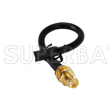 RP SMA Jack bulkhead to RP SMA plug right angle with RG174 cable 15cm