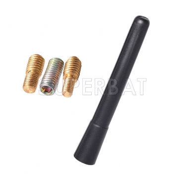 Universal Car Auto Short Stubby Antenna Aerial AM/FM Radio Mast Screw Type Black