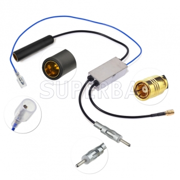 FM/AM to DAB/DAB+FM/AM car radio aerial converter/splitter/Amplifier with SMB Connector