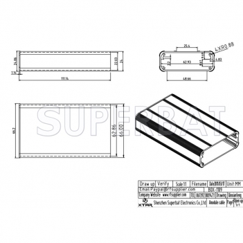 Aluminum Enclosure Case Tube 66mm*24mm*110mm（W*H*L）