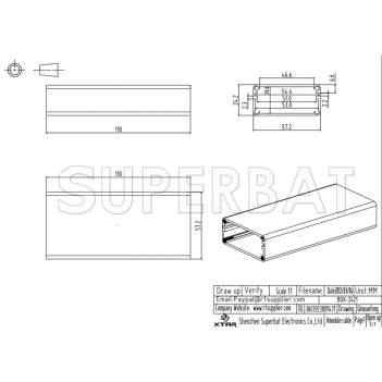 Aluminum Enclosure Case Tube 57mm*24mm*110mm（W*H*L）