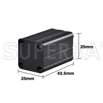 Black Color Aluminum Enclosure Case Split Body 25mm*25mm*40mm（W*H*L）