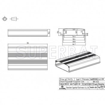 Aluminum Enclosure Case Tube 64.5mm*20mm*110mm（W*H*L）