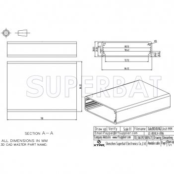 Aluminum Enclosure Case Tube 84mm*28mm*110mm（W*H*L）