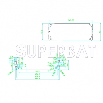 Aluminum Enclosure Split Body 114.1mm*47mm*110mm (W*H*L)