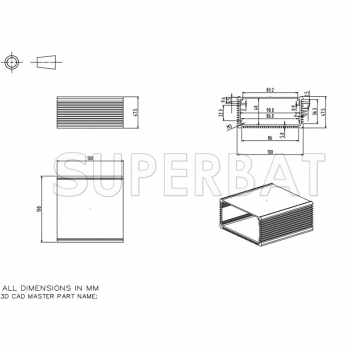 Aluminum Enclosure Case Split Body 100mm*48mm*100mm（W*H*L）