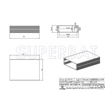 Aluminum Enclosure Case Split Body 78mm*26mm*110mm（W*H*L）