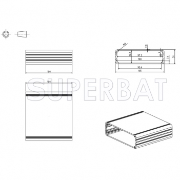 Aluminum Enclosure Case 105mm*30mm*100mm（W*H*L）