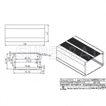 Aluminum Enclosure Case Split Body 73mm*47mm*110mm（W*H*L）