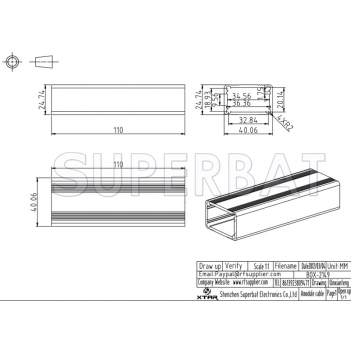 Aluminum Enclosure Case Tube 40mm*25mm*110mm（W*H*L）