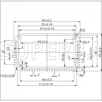 Aluminum Enclosure Tube 80mm*45mm*110mm (W*H*L)