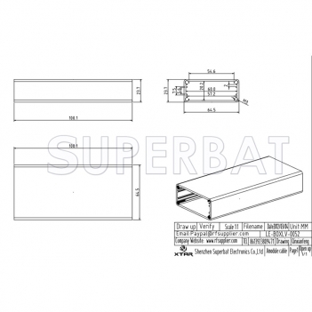 Aluminum Enclosure Case Tube 64mm*23.5mm*100mm（W*H*L）