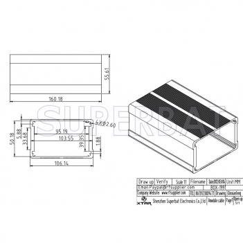 Aluminum Enclosure Case Split Body 106mm*56mm*160mm（W*H*L）