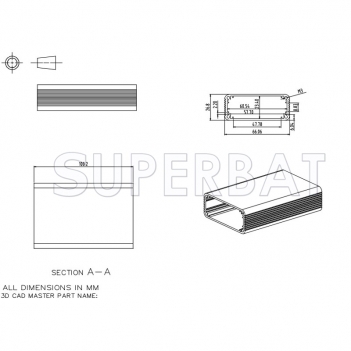 Aluminum Enclosure Case Tube 66mm*27mm*100mm（W*H*L）