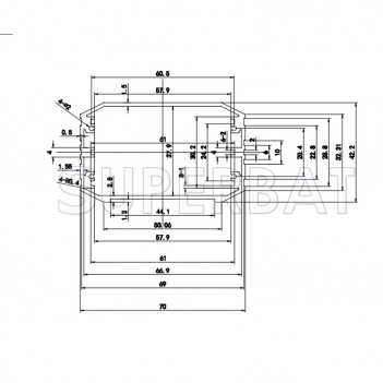 Aluminum Enclosure Tube 70mm*42.2mm*110mm (W*H*L)