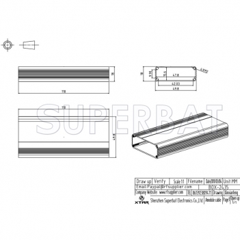 Aluminum Enclosure Case Tube 50mm*18mm*110mm（W*H*L）