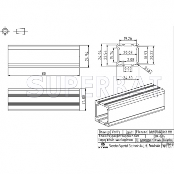 Aluminum Enclosure Case Split Body 24.5mm*24mm*80mm（W*H*L）