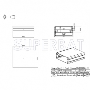 Aluminum Enclosure Case Split Body 122mm*45mm*140mm（W*H*L）