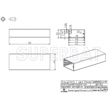 Aluminum Enclosure Case Tube 40mm*24mm*110mm（W*H*L）