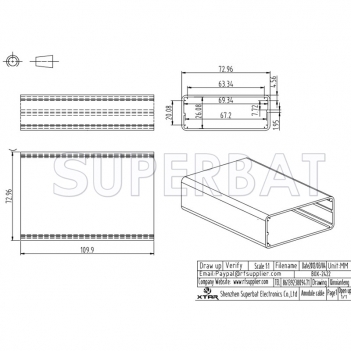 Aluminum Enclosure Case Split Body 72mm*29mm*110mm（W*H*L）