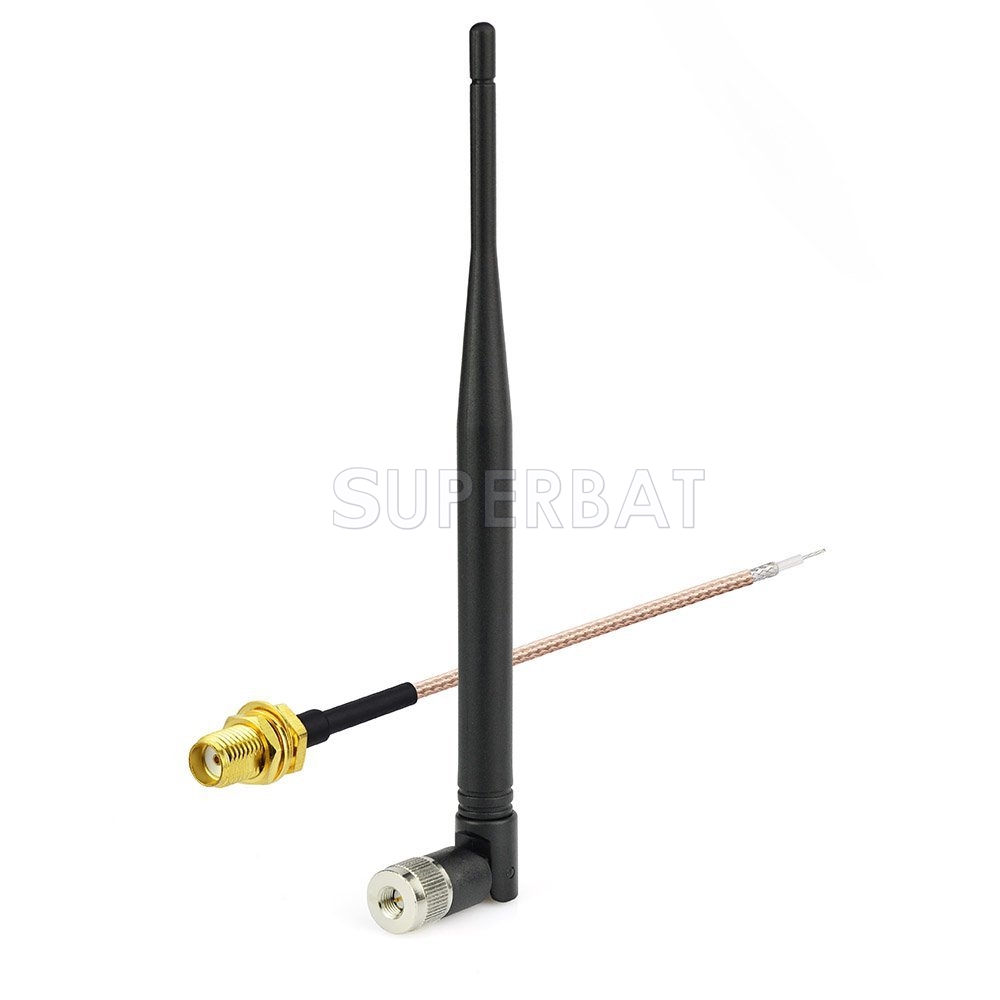 Eightwood 868mhz Inclinacion Antena NFC Conector RP-SMA Macho RP-SMA Hembra Cable Flexible RG178 15cm 6inch para gsm WiFi inalámbrico CCU3 Aprobación CCU2 CC1101 Ham Radio 