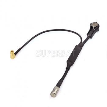 FM/AM to FM/AM/DAB Antenna Aerial Splitter ISO Adapter Cable for Car Digital Radio