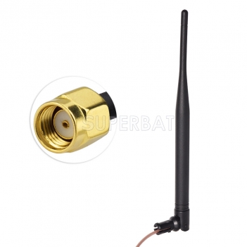 GSM Omni Antenna 3 dbi 900Mhz Tilt and swivel design with extension cable RP SMA Plug