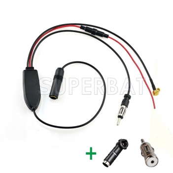 DAB/DAB+ Car radio antenna DAB/FM/AM aerial converter/splitter/Amplifier with ISO connectors