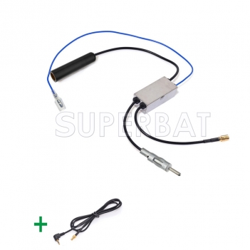 DAB Car radio receiver FM/AM to DAB/FM/AM aerial/antenna Amplifier/converter/splitter With 2.5mm connector Aerial adaptor cable