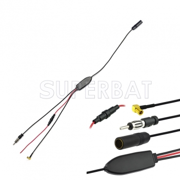 FM/AM to DAB/DAB+/FM/AM car radio aerial Amplifier/converter/splitter and SMB to F connector Aerial adaptor cable
