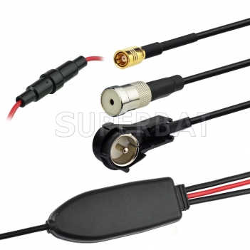 FM/AM to DAB/FM/AM car radio aerial ISO connectors converter/splitter/Amplifier